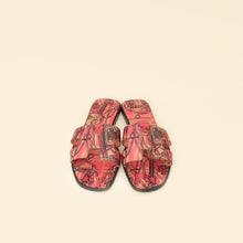 Hermes RoNoir "Brides de Gala en Desordre" Print Oran Sandals 40.5