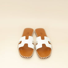 Hermes Blanc Oran Braided Sole Edge Sandal 40