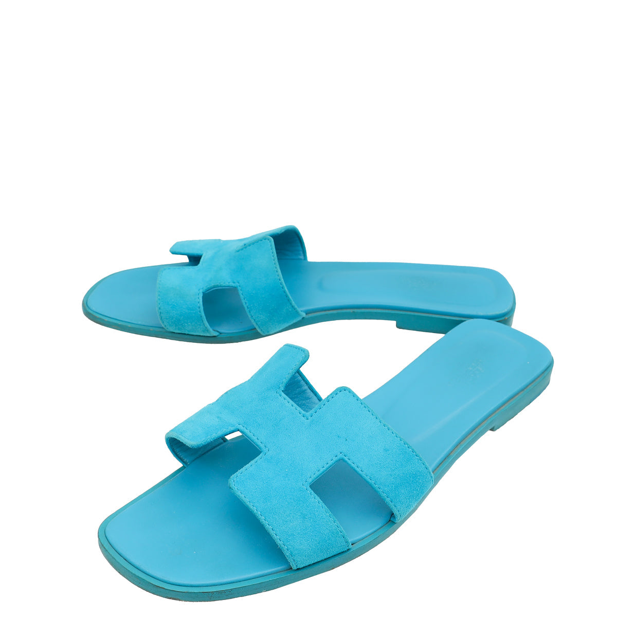 Hermes Bleu Vif Suede Oran Sandals 40