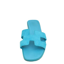 Hermes Bleu Vif Suede Oran Sandals 40
