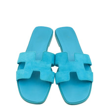 Hermes Bleu Vif Suede Oran Sandals 40