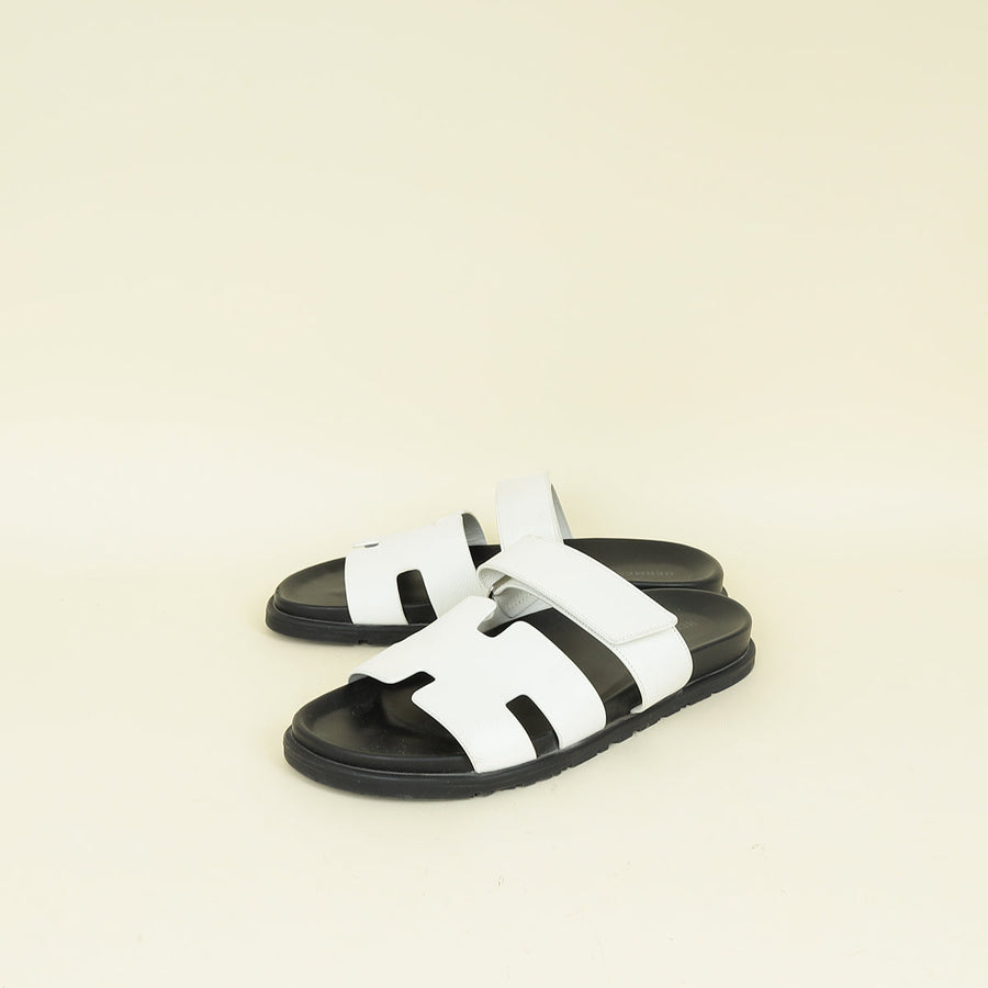 Hermes Blanc Chypre Sandal 41.5