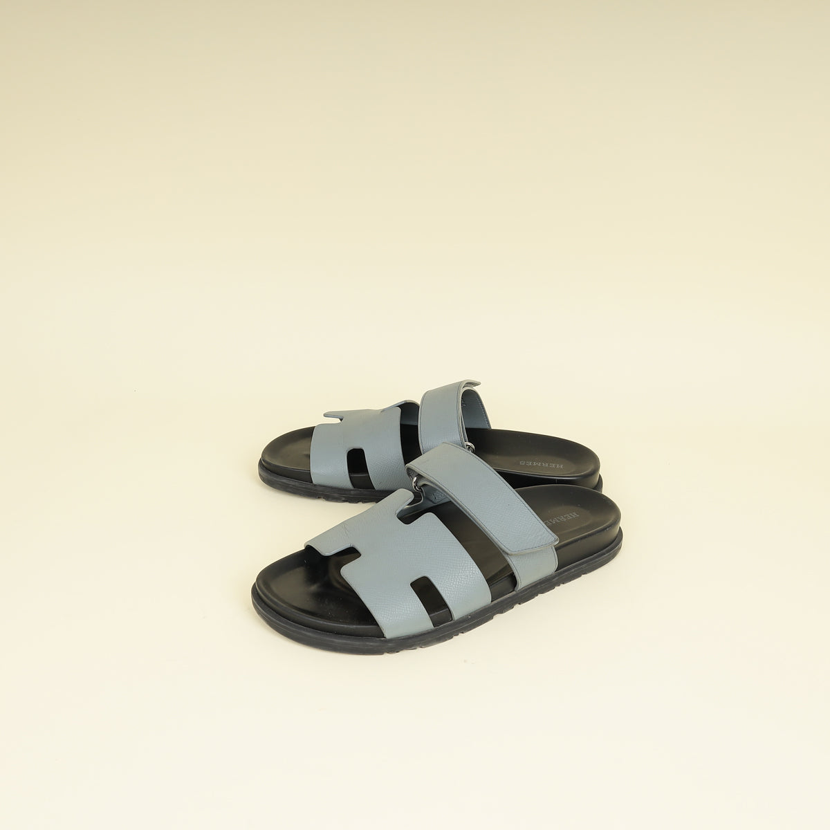 Hermes Gris Antartique Chypre Sandals 41