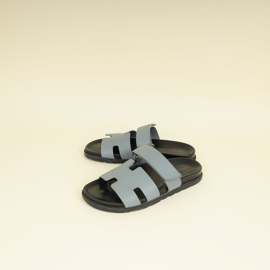 Hermes Gris Antartique Chypre Sandals 41
