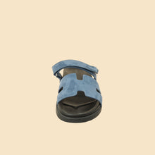 Hermes Blue Celeste Suede Chypre Sandals 45