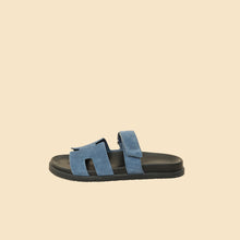 Hermes Blue Celeste Suede Chypre Sandals 45