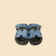Hermes Blue Celeste Suede Chypre Sandals 45