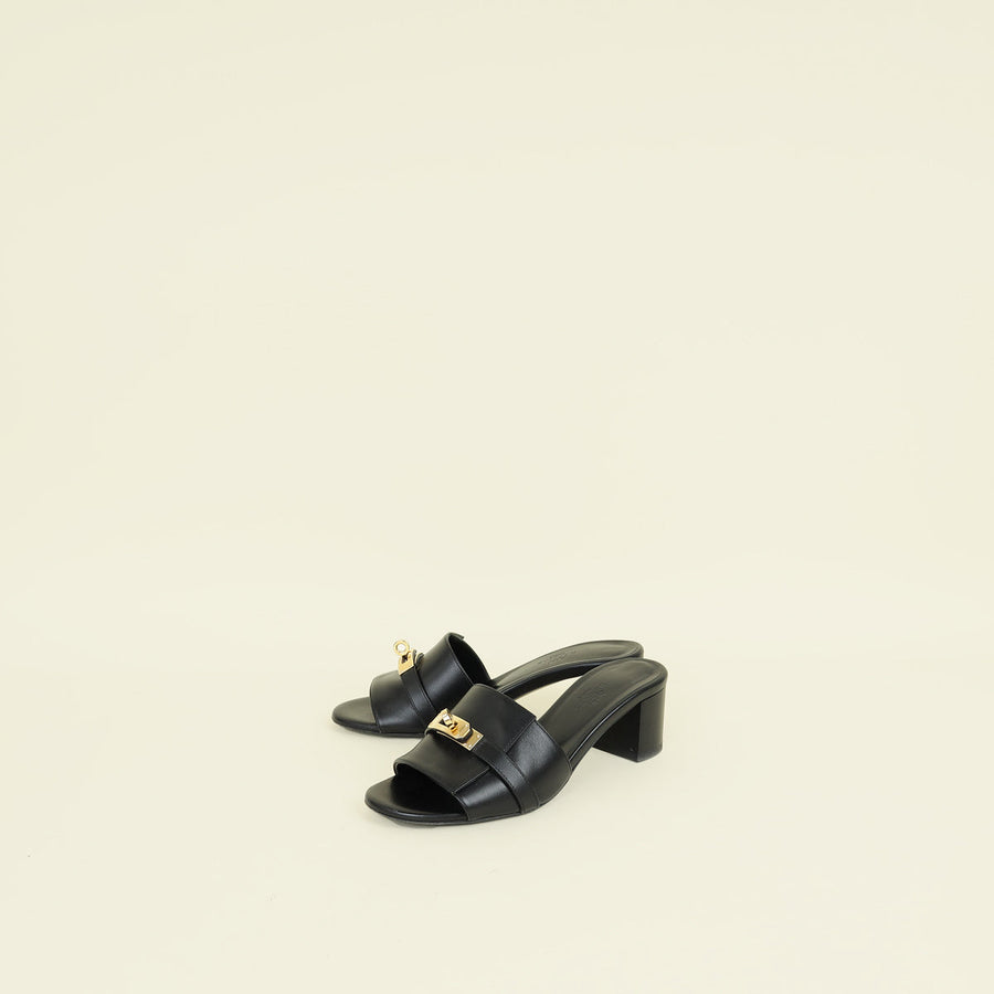 Hermes Noir Gigi 50 Sandal 35.5