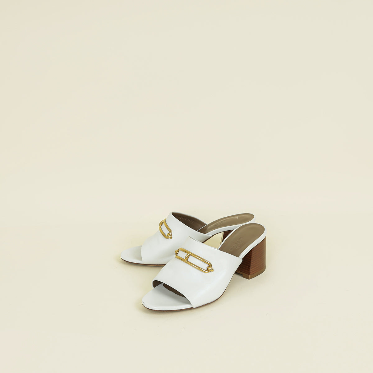 Hermes Blanc Camilla Slide Sandals 36.5