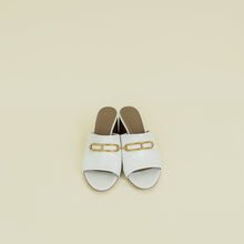 Hermes Blanc Camilla Slide Sandals 36.5