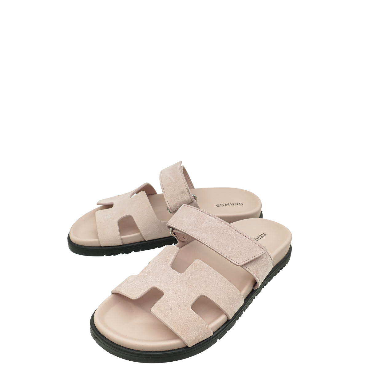 Hermes Rose Porcelaine Chypre Suede Goatskin Sandal 36.5