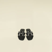 Hermes Noir Medor Studs Oran Calfskin Sandal 36.5