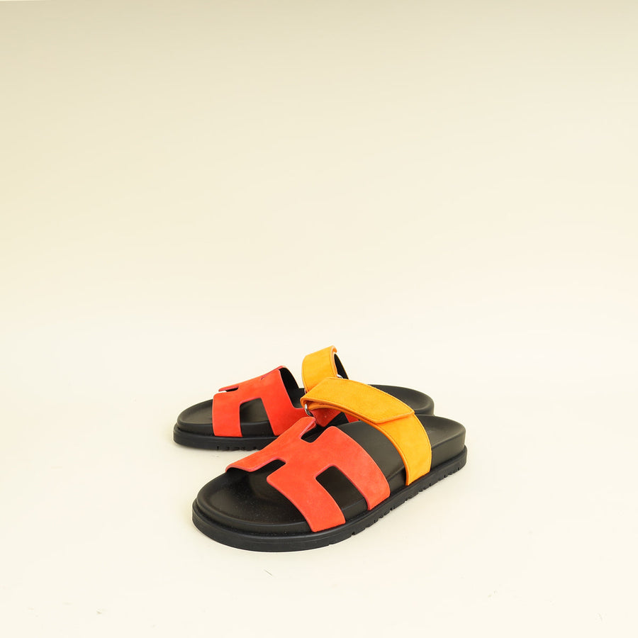 Hermes Bicolor Chypre Sandals 36
