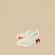 Hermes White Mesh Bouncing Sneakers 37.5