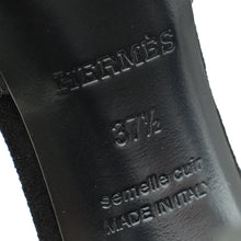 Hermes Noir Initiale Ankle Strap Heels 37.5