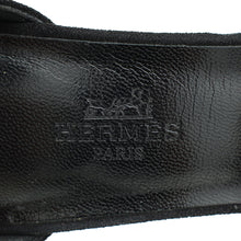 Hermes Noir Initiale Ankle Strap Heels 37.5