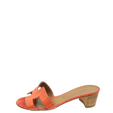 Hermes Orange Corail Matte Alligator Oasis Sandal 37.5