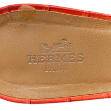Hermes Orange Corail Matte Alligator Oasis Sandal 37.5