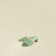 Hermes Vert Jade Lizard Oasis Sandals 37.5