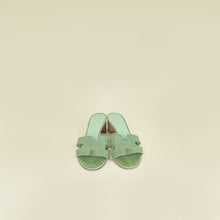 Hermes Vert Jade Lizard Oasis Sandals 37.5