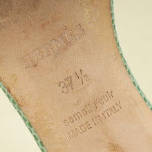 Hermes Vert Jade Lizard Oasis Sandals 37.5