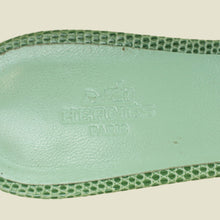 Hermes Vert Jade Lizard Oasis Sandals 37.5