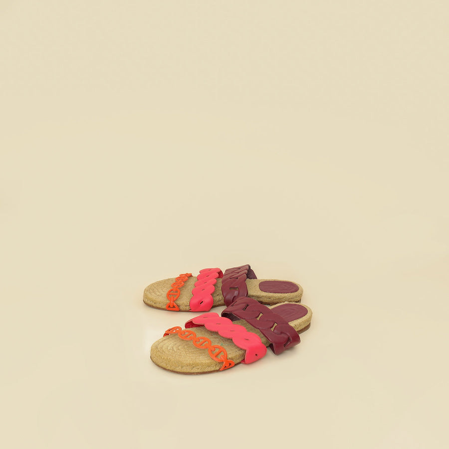 Hermes Multicolor Gwen Espadrille Sandal 37
