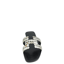 Hermes Noir Clou De Selle Oran Sandals 37