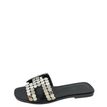 Hermes Noir Clou De Selle Oran Sandals 37
