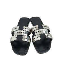 Hermes Noir Clou De Selle Oran Sandals 37