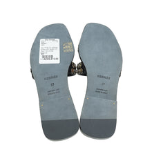 Hermes Noir Clou De Selle Oran Sandals 37