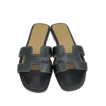 Hermes Noir Oran Sandal 37