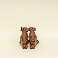 Hermes Bicolor Printed Acapulco Wedge Sandals 37