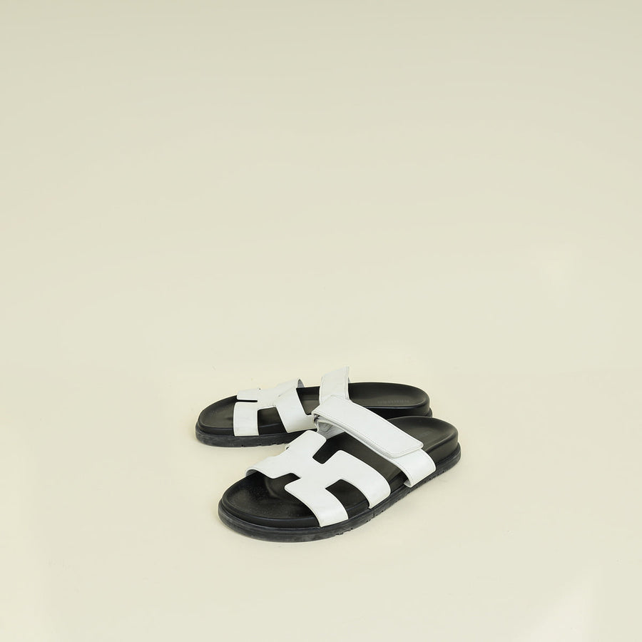 Hermes Blanc Chypre Sandal 38.5
