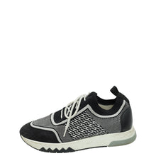 Hermes Bicolor Goatskin Suede Knit Addict Sneakers 38.5