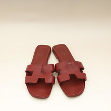Hermes Bordeaux Oran Sandals 38.5