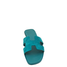 Hermes Vert Oxford Suede Oran Sandal 38
