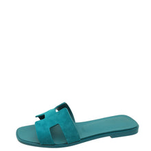 Hermes Vert Oxford Suede Oran Sandal 38
