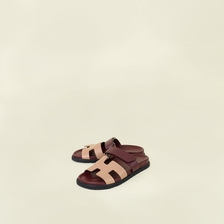 Hermes Bicolor Chypre Sandals 38