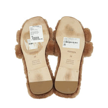 Hermes Naturel Shearling Oran Sandal 38