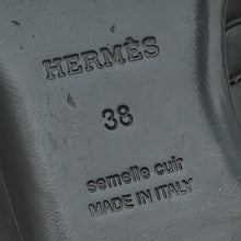 Hermes Noir Oz Mules w/Printed Cotton Insole 38