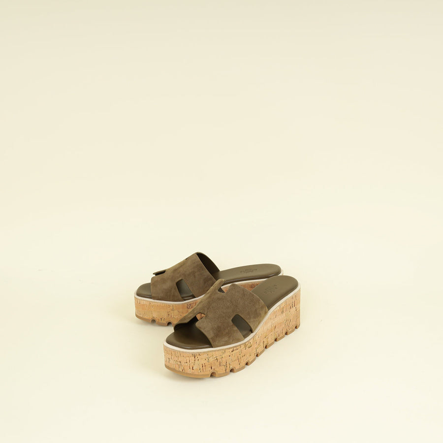 Hermes Vert Toundra Eze 30 Sandal 38