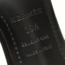 Hermes Noir Premiere 70 Crystal Details Suede Goatskin Sandal 39.5