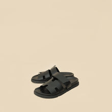 Hermes Black Chypre Sandals 39