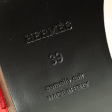 Hermes Red Carlotta Mule 39