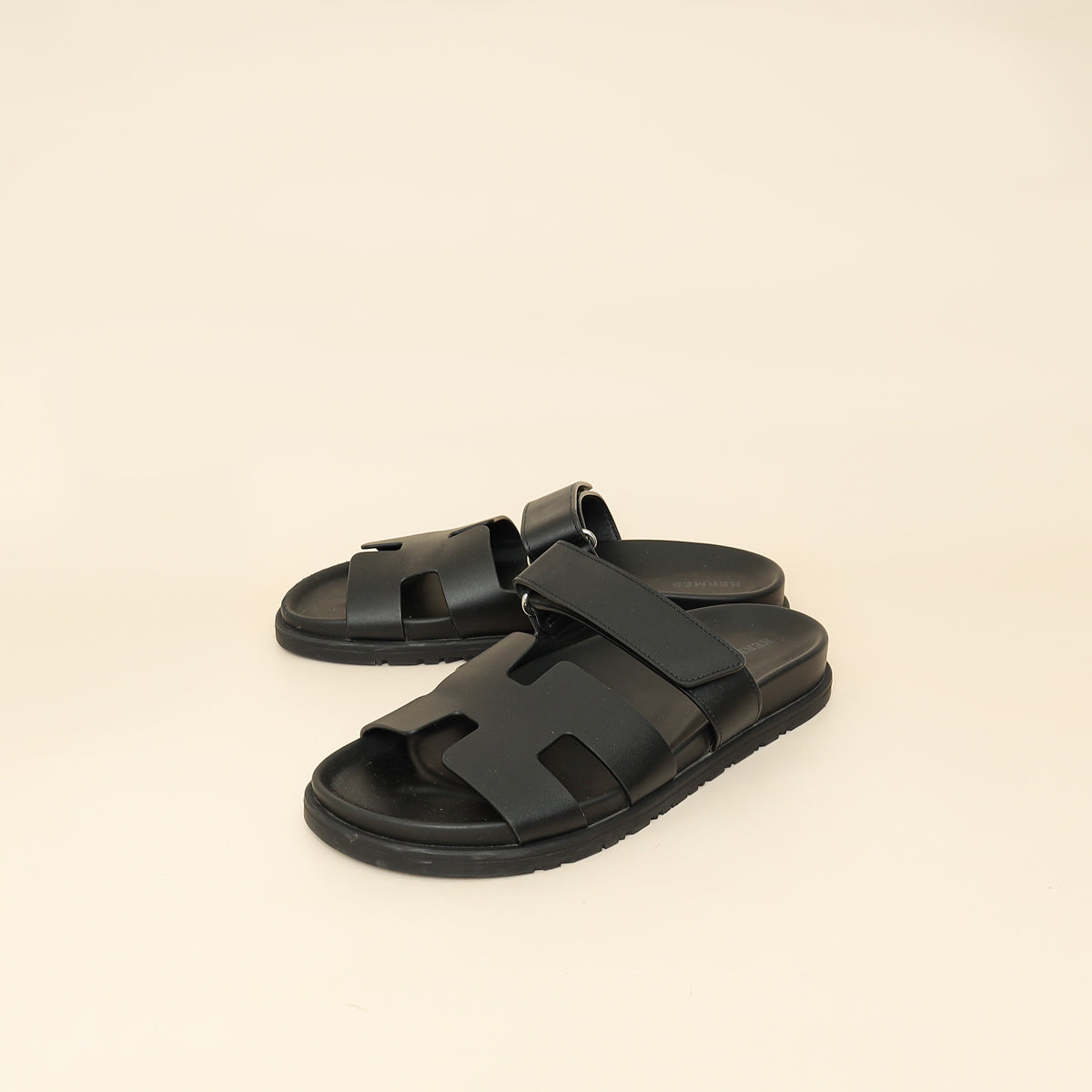 Hermes Noir Chypre Sandal 39