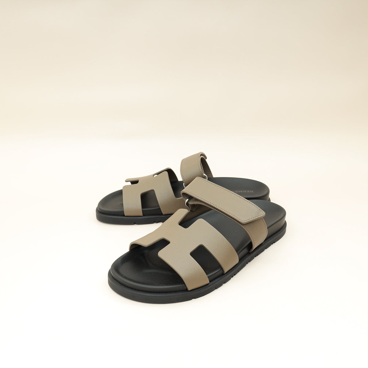 Hermes Etoupe Chypre Sandals 39