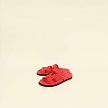 Hermes Rose Vermillone Chypre Suede Goatskin Sandal 40.5
