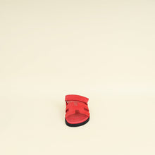 Hermes Rose Vermillone Chypre Suede Goatskin Sandal 40.5