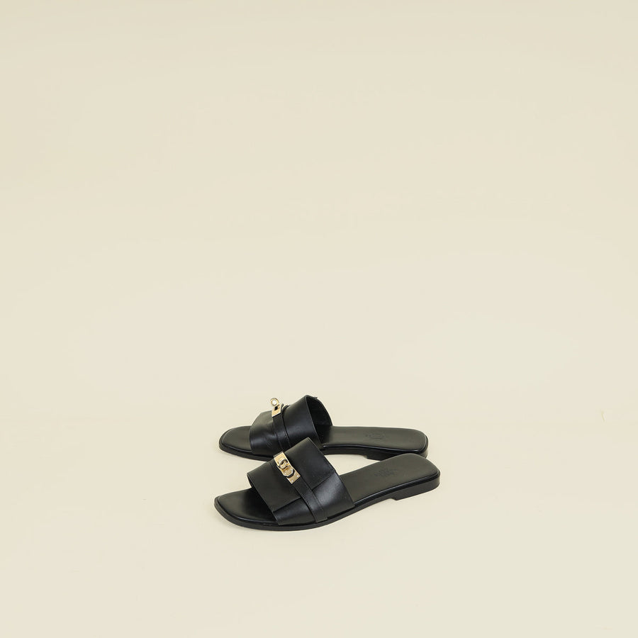 Hermes Noir Giulia Sandal 40